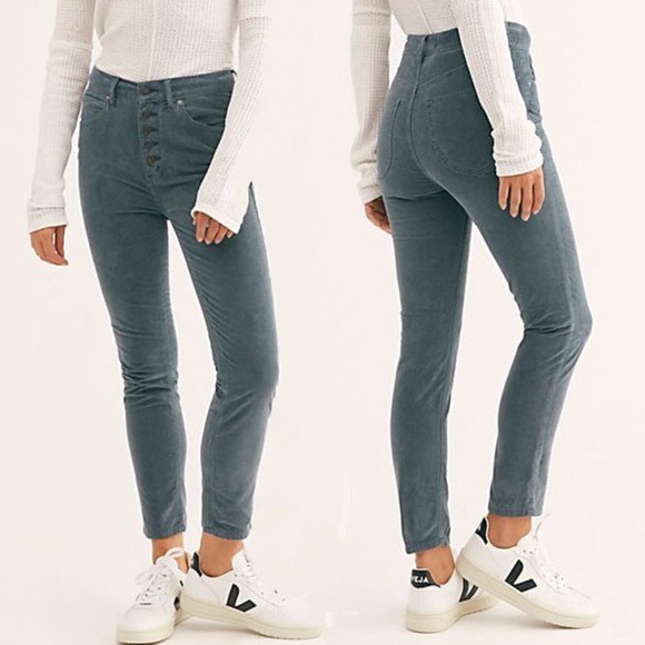 Free People Pants - Free People Sun Chaser Cord Skinny Grey